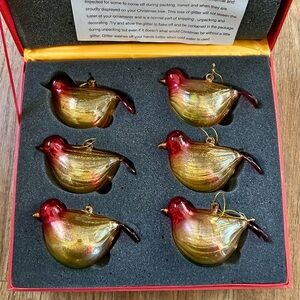 Hand blown glass bird Ornaments